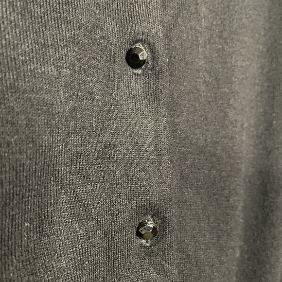 Express Women’s Button Up Fitted Long Sleeve Black Cardigan Sz M Gemstone Button - Picture 3 of 8